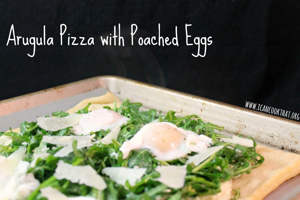 Arugula Pizza with Poached Eggs