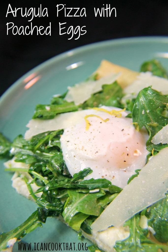 Arugula Pizza with Poached Eggs