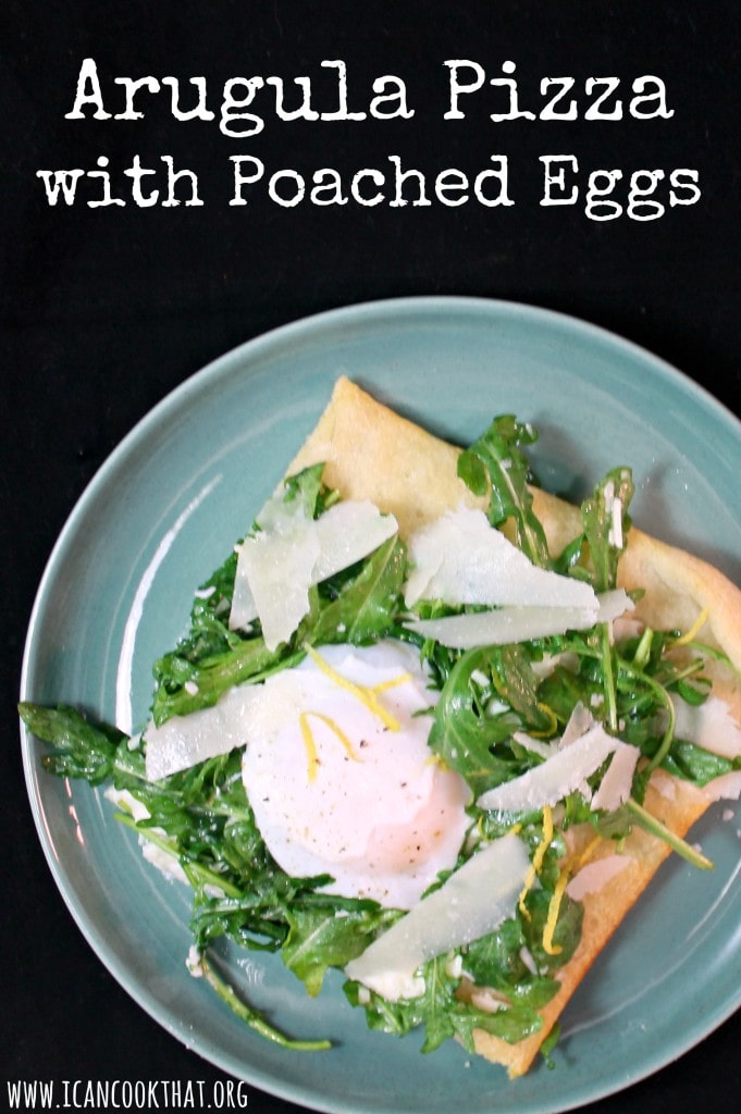 Arugula Pizza with Poached Eggs