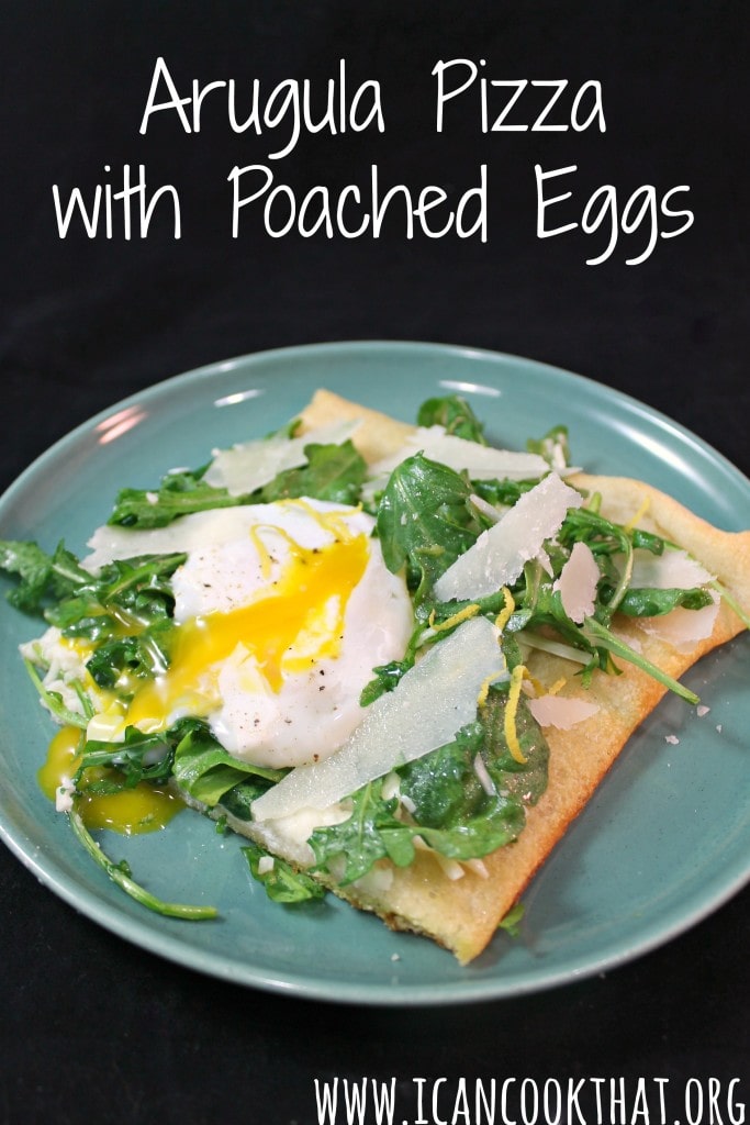 Arugula Pizza with Poached Eggs