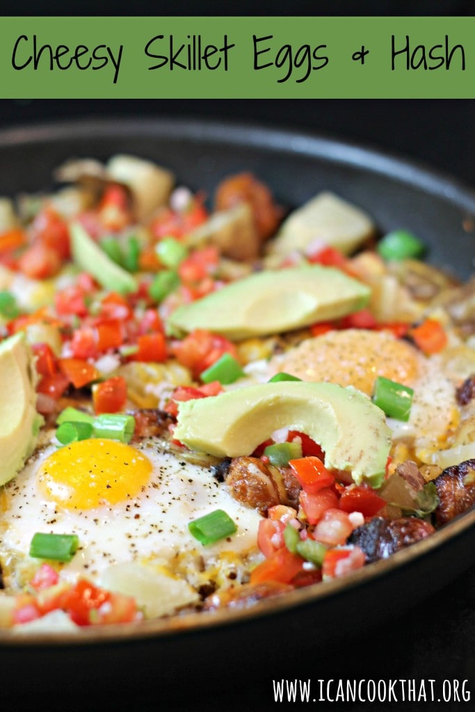 Cheesy Skillet Eggs and Hash