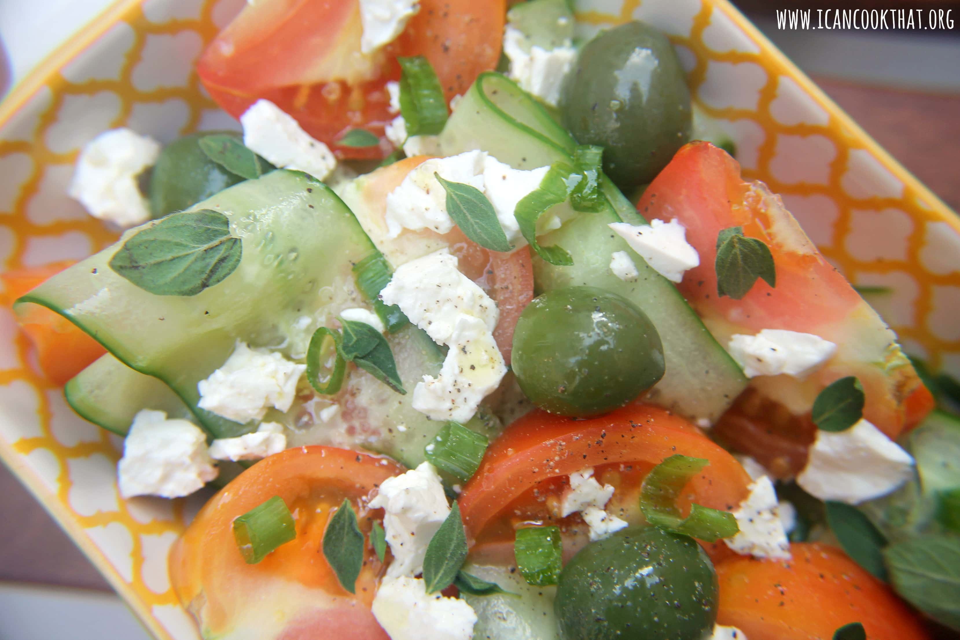 Shaved Cucumber Greek Salad