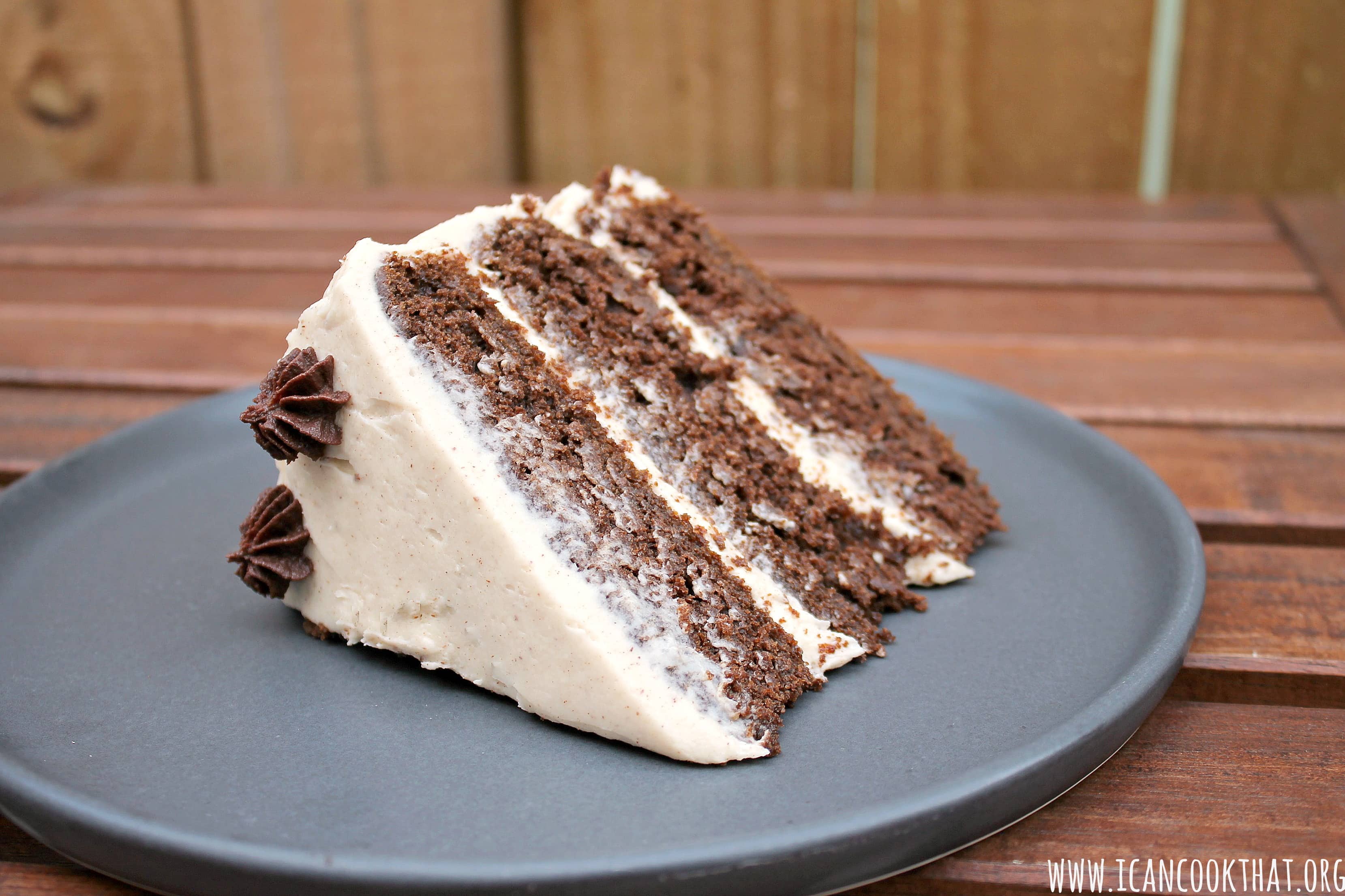 Chocolate Pumpkin Cake with Cinnamon Cream Cheese Frosting