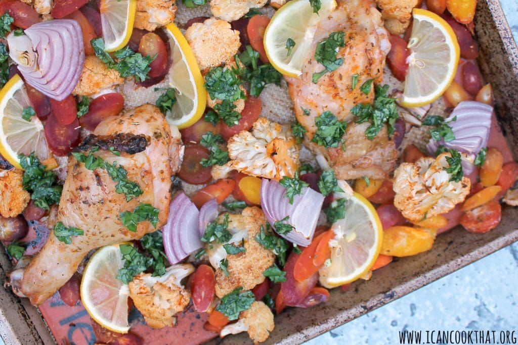 Sheet Pan Chicken with Cauliflower and Carrots