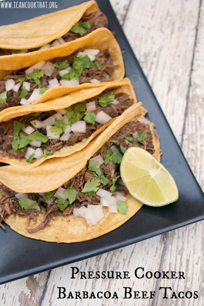 Pressure Cooker Barbacoa Beef Tacos