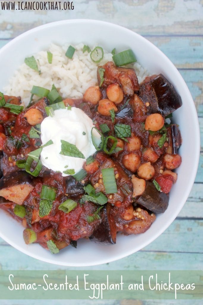 Sumac Scented Eggplant and Chickpeas