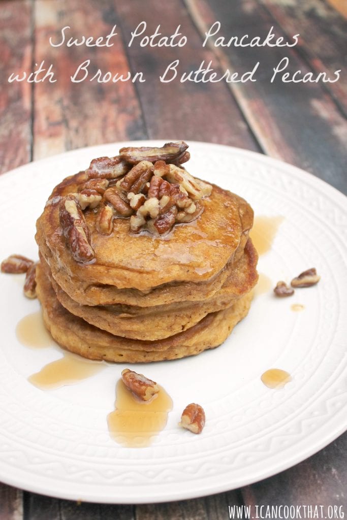 Sweet Potato Pancakes with Brown Butter Pecans