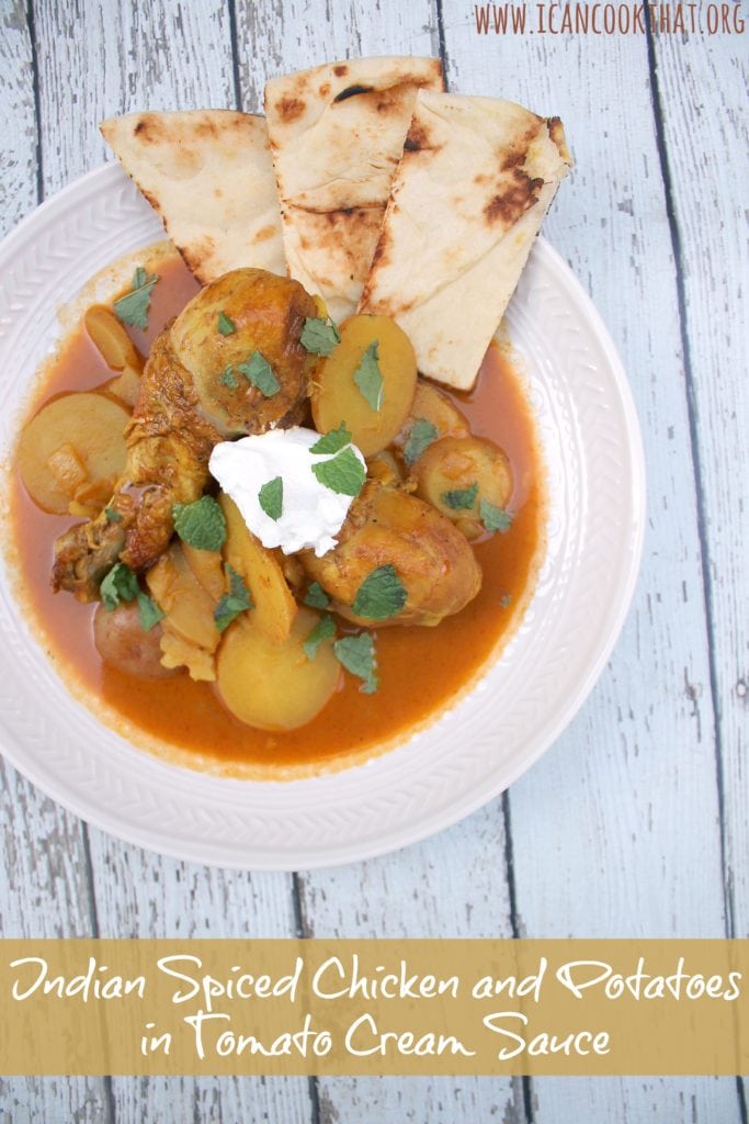 Indian Spiced Chicken and Potatoes in Tomato Cream Sauce