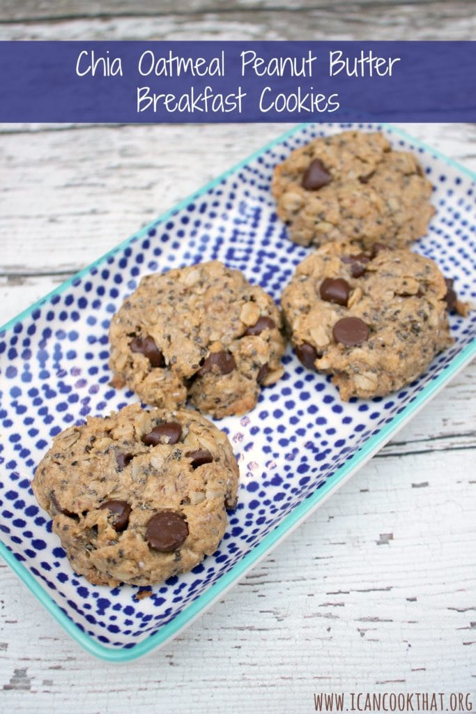 Chia Oatmeal Peanut Butter Breakfast Cookies