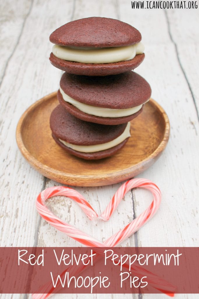 Red Velvet Peppermint Whoopie Pies