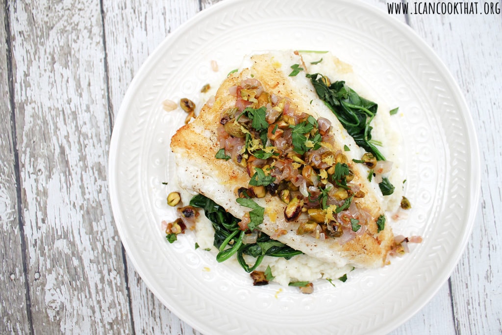 Pan Seared Lingcod with Wilted Spinach