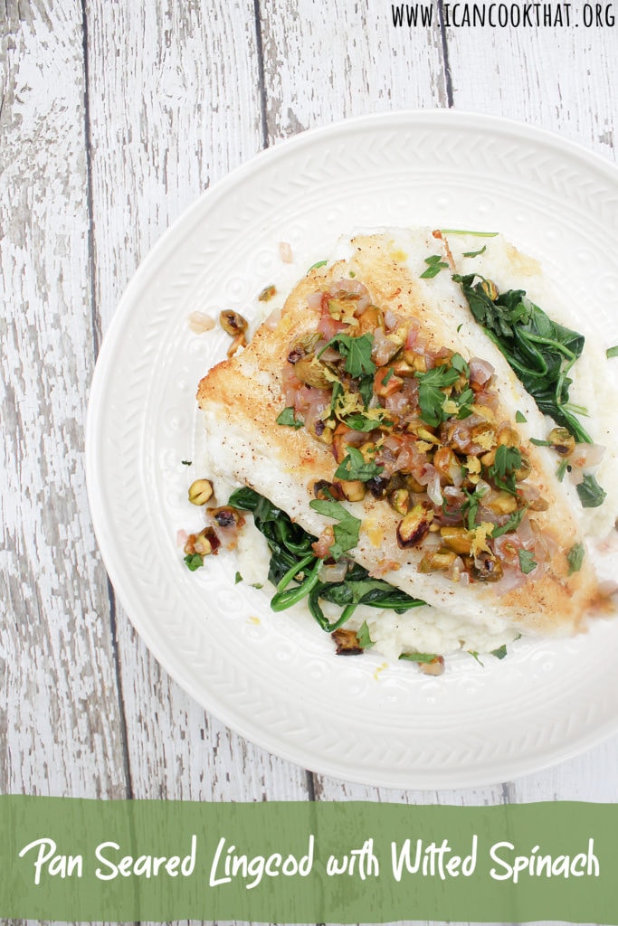 Pan Seared Lingcod with Wilted Spinach