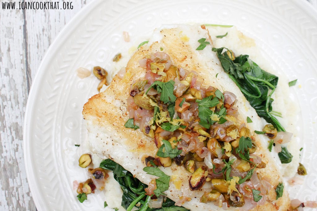 Pan Seared Lingcod with Wilted Spinach