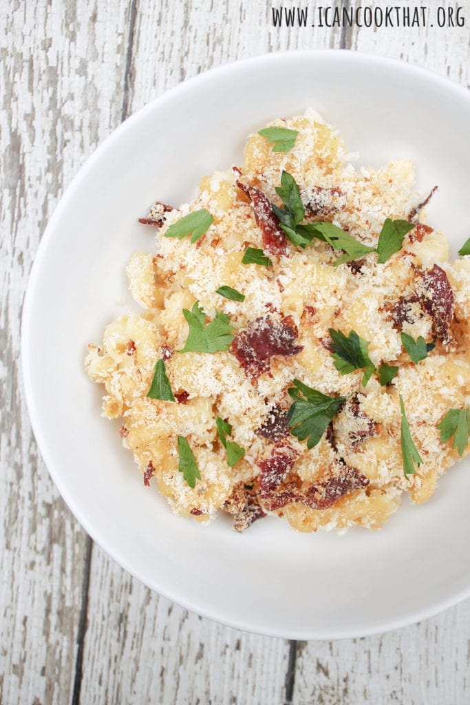 Smoky Bacon Topped Mac and Cheese