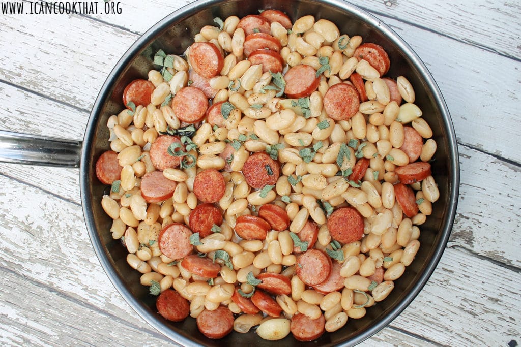 Bratwurst and White Beans with Sage