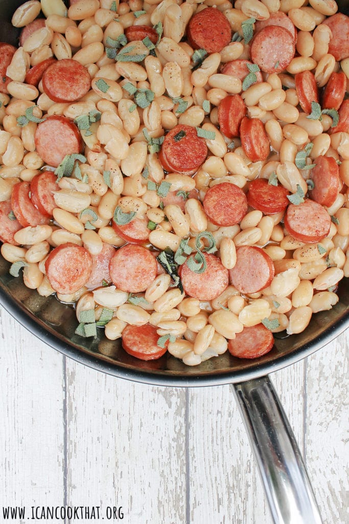 Bratwurst and White Beans with Sage