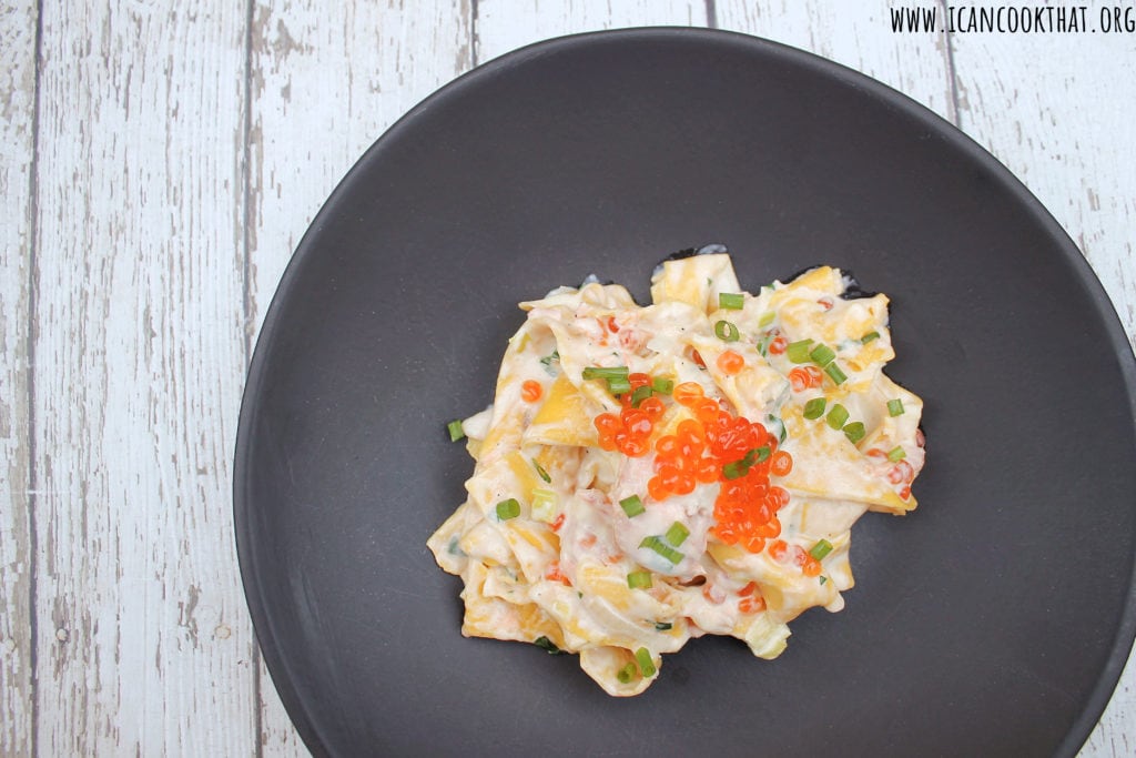 Creamy Pappardelle with Smoked Salmon and Caviar