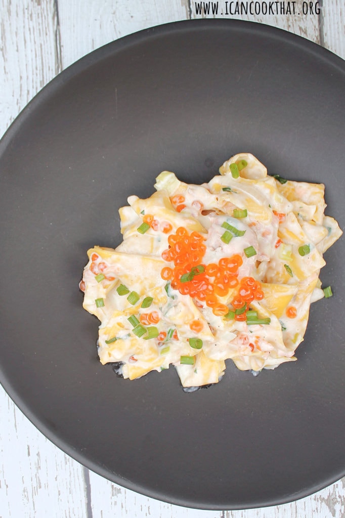 Creamy Pappardelle with Smoked Salmon and Caviar