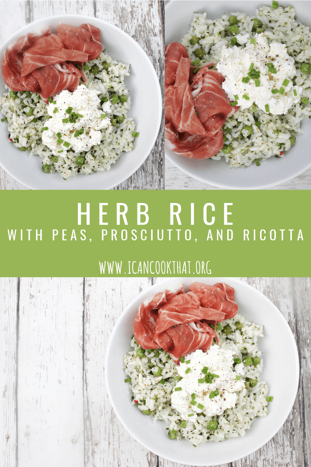 Herb Rice with Peas Prosciutto and Ricotta