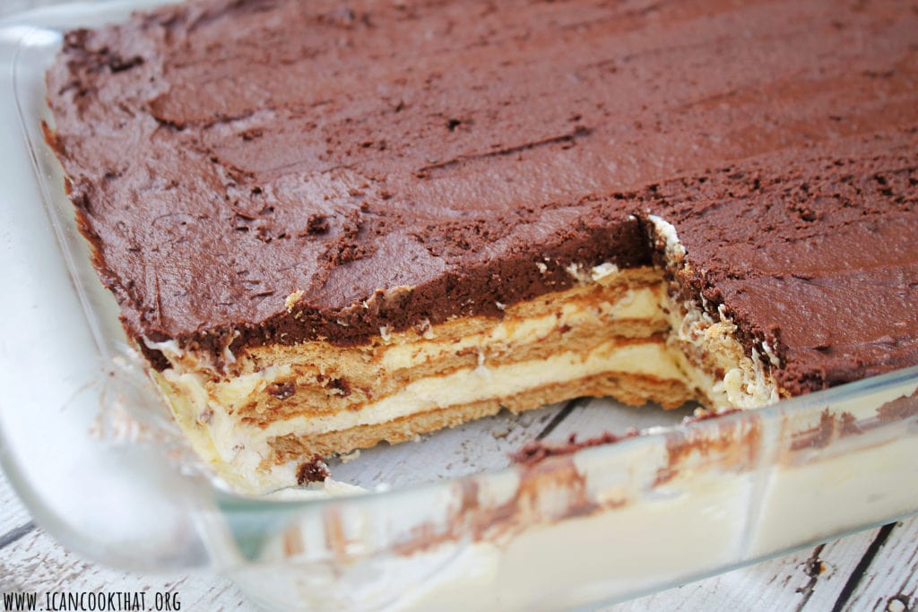 No Bake Chocolate Eclair Cake