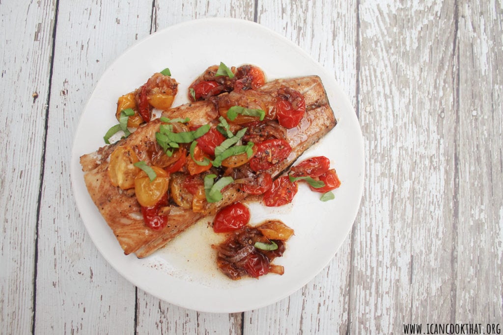 Sheet Pan Balsamic Fish with Roasted Tomatoes