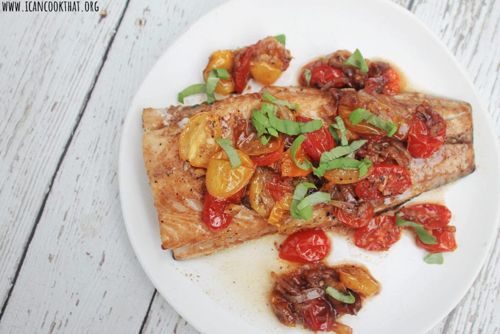 Sheet Pan Balsamic Fish with Roasted Tomatoes