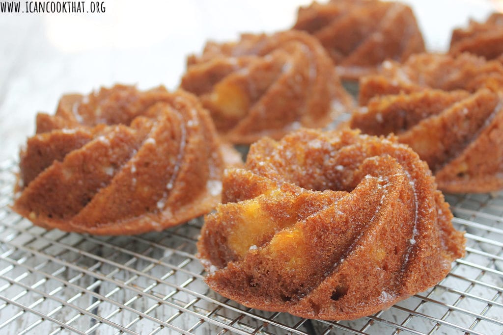 Spiced Walnut Peach Mini Bundt Cakes