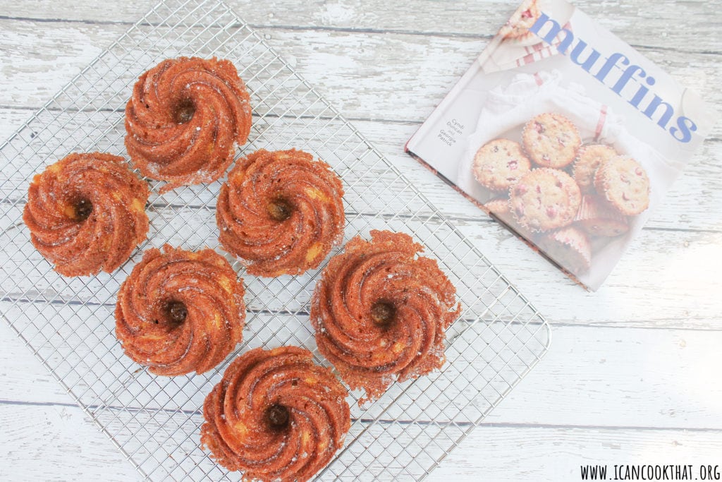 Spiced Walnut Peach Mini Bundt Cakes