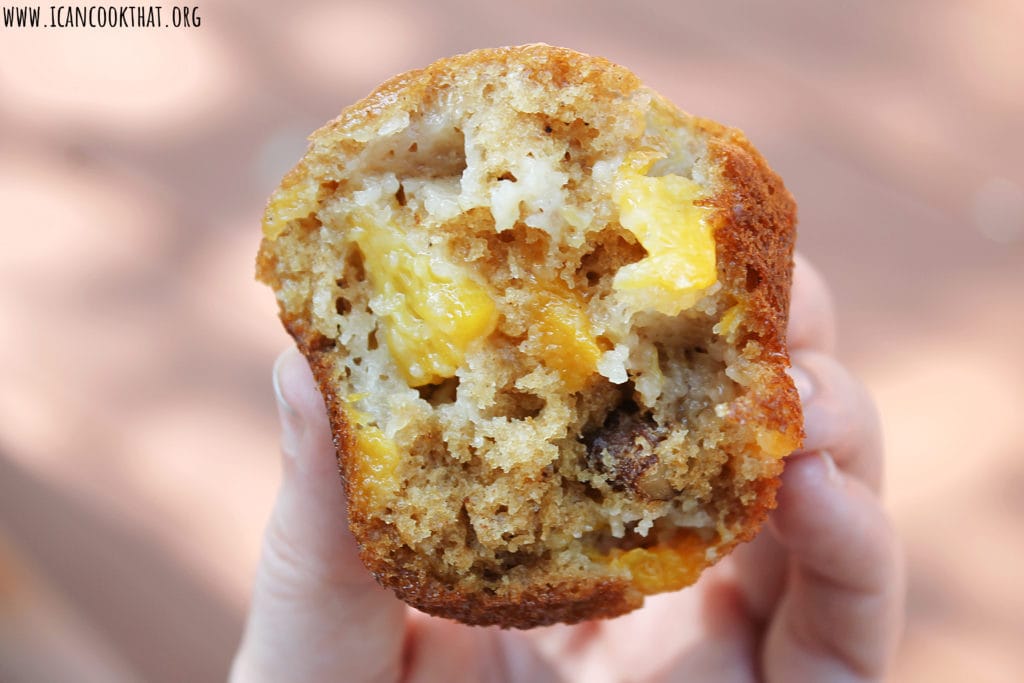 Spiced Walnut Peach Muffins