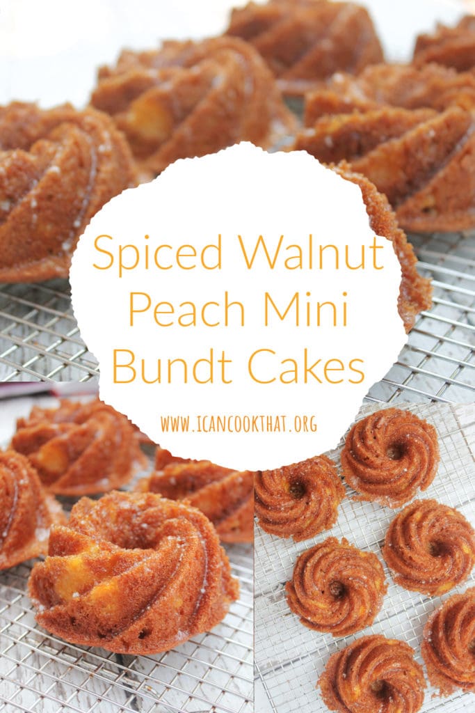 Spiced Walnut Peach Mini Bundt Cakes