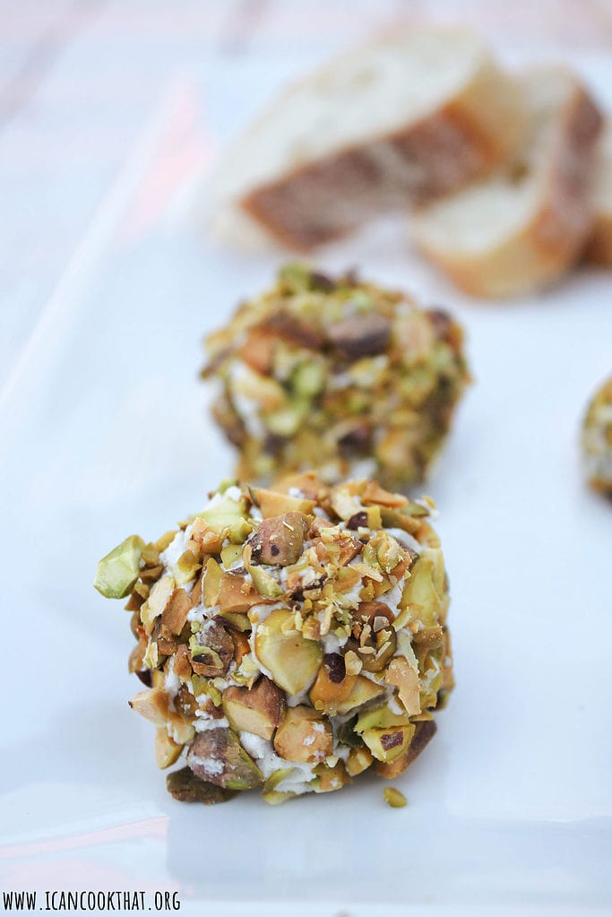 Vegan Cranberry Goat Cheese Pistachio Truffles