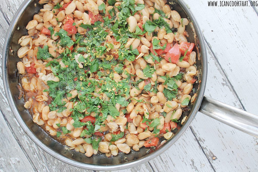 Rosemary White Beans with Onions and Tomatoes