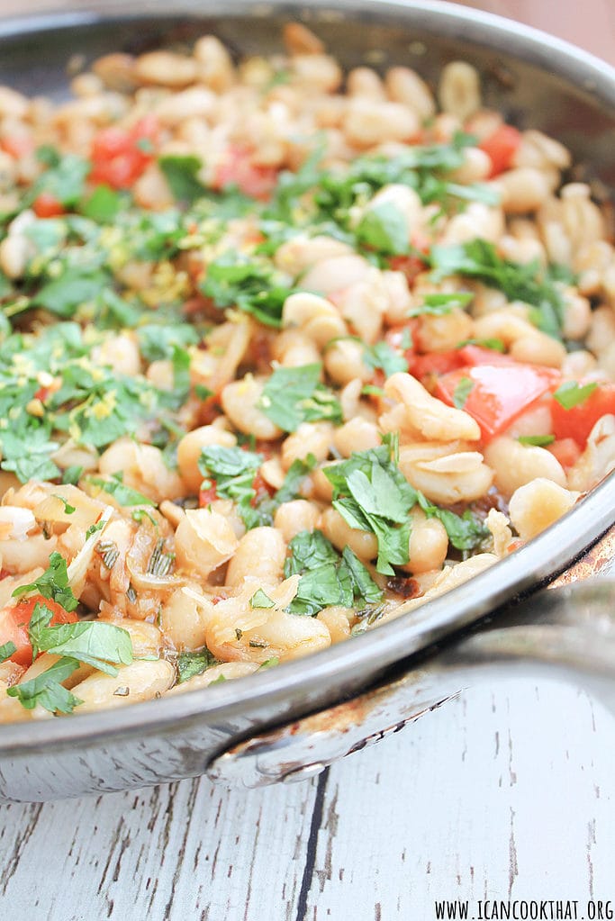 Rosemary White Beans with Onions and Tomatoes