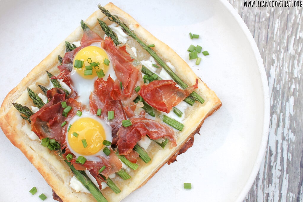 Prosciutto Asparagus and Quail Egg Tarts