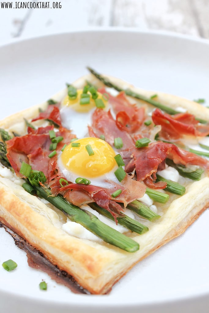 Prosciutto Asparagus and Quail Egg Tarts