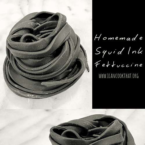 Homemade Squid Ink Fettuccine